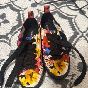 Dolce & Gabbana women Floral Lace-Up Sneakers in Multicolor